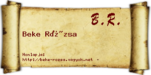 Beke Rózsa névjegykártya