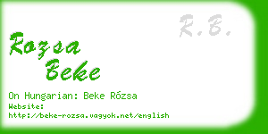rozsa beke business card